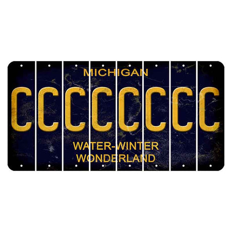 Michigan Water Winter Wonderland Cut License Plate Strips (Set of 8) C