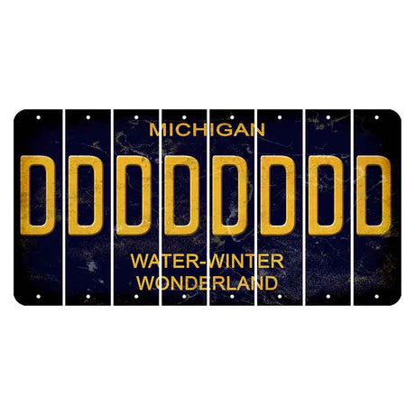 Michigan Water Winter Wonderland Cut License Plate Strips (Set of 8) D