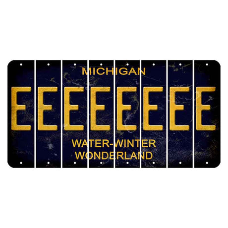 Michigan Water Winter Wonderland Cut License Plate Strips (Set of 8) E