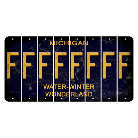 Michigan Water Winter Wonderland Cut License Plate Strips (Set of 8) F