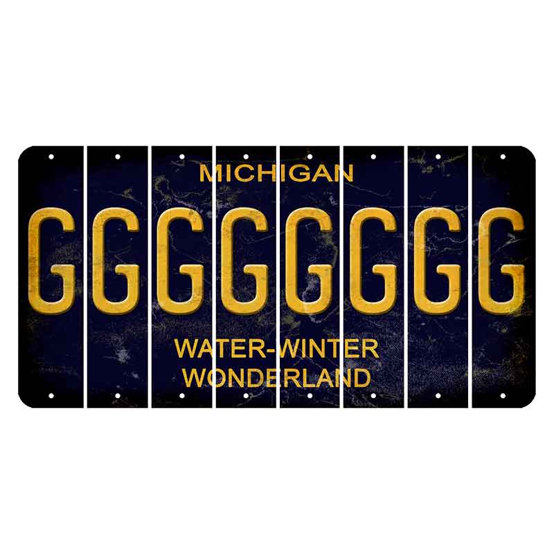 Michigan Water Winter Wonderland Cut License Plate Strips (Set of 8) G