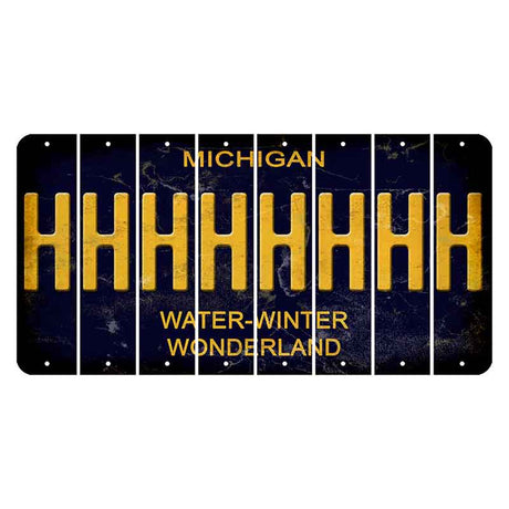 Michigan Water Winter Wonderland Cut License Plate Strips (Set of 8) H