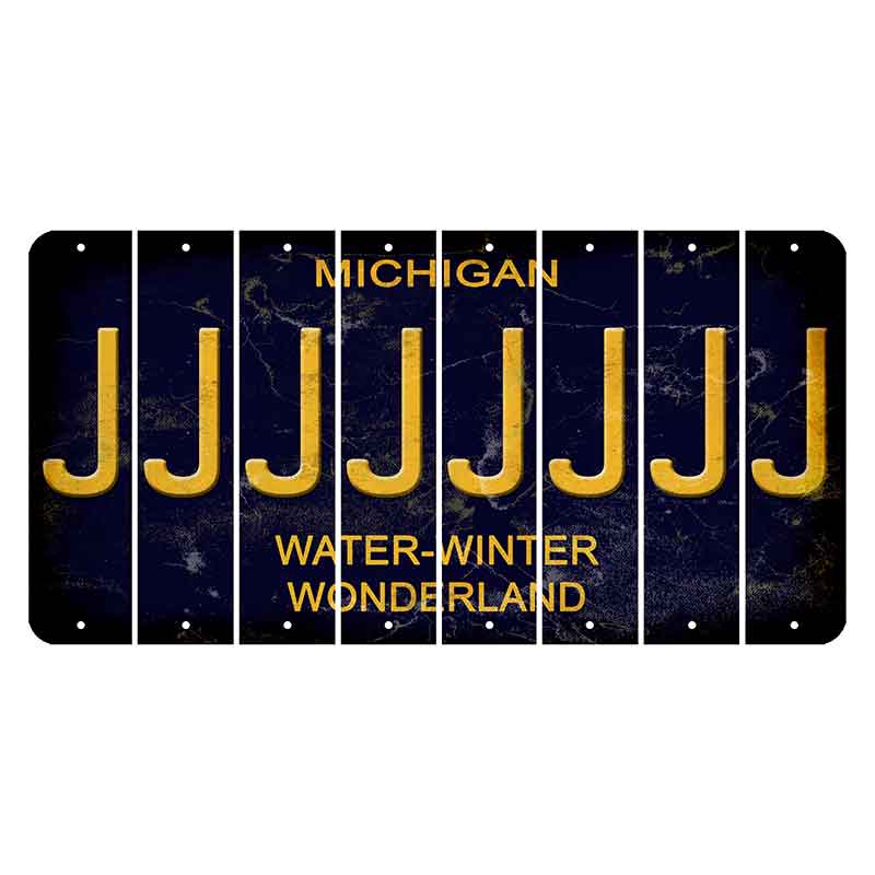 Michigan Water Winter Wonderland Cut License Plate Strips (Set of 8) J