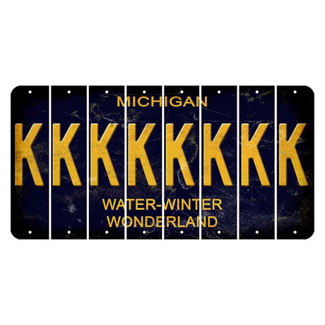 Michigan Water Winter Wonderland Cut License Plate Strips (Set of 8) K