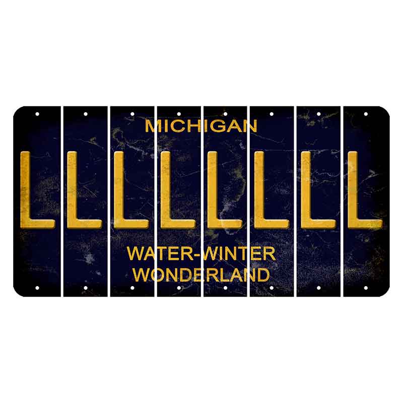 Michigan Water Winter Wonderland Cut License Plate Strips (Set of 8) L