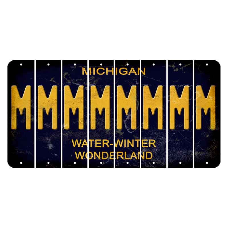 Michigan Water Winter Wonderland Cut License Plate Strips (Set of 8) M