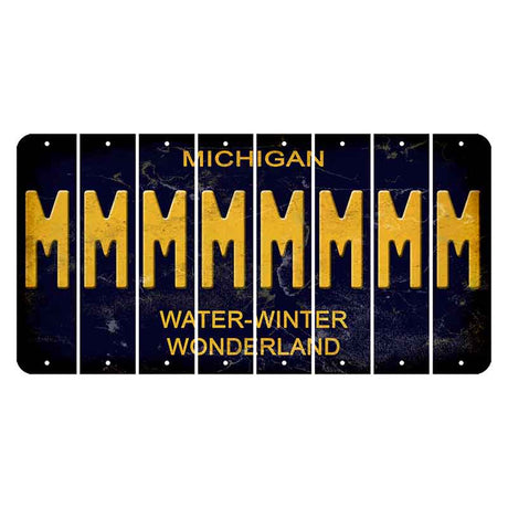 Michigan Water Winter Wonderland Cut License Plate Strips (Set of 8) M