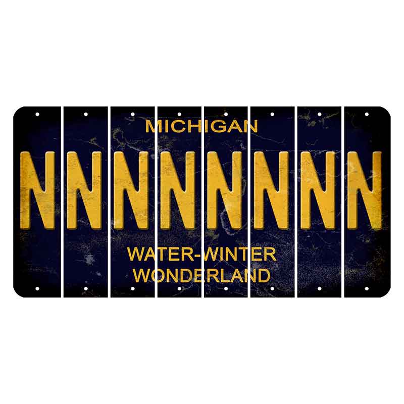 Michigan Water Winter Wonderland Cut License Plate Strips (Set of 8) N