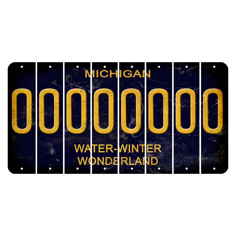 Michigan Water Winter Wonderland Cut License Plate Strips (Set of 8) O