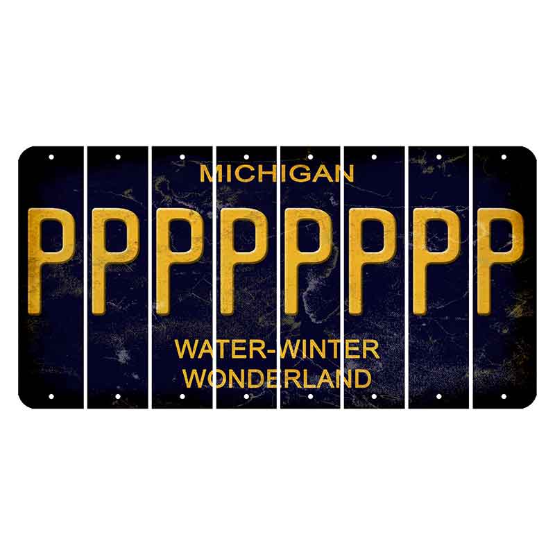 Michigan Water Winter Wonderland Cut License Plate Strips (Set of 8) P