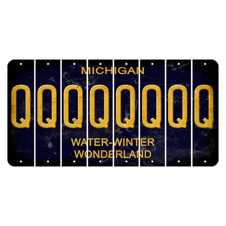 Michigan Water Winter Wonderland Cut License Plate Strips (Set of 8) Q