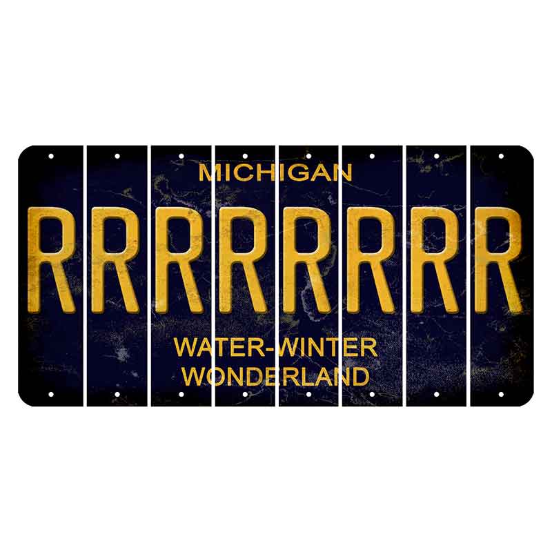 Michigan Water Winter Wonderland Cut License Plate Strips (Set of 8) R