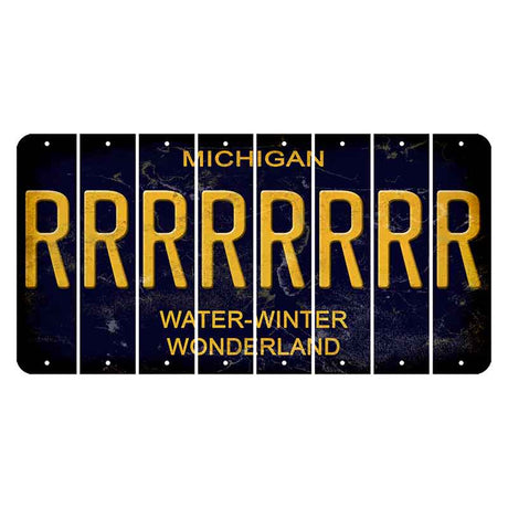 Michigan Water Winter Wonderland Cut License Plate Strips (Set of 8) R