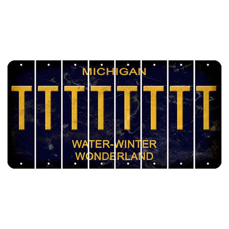 Michigan Water Winter Wonderland Cut License Plate Strips (Set of 8) T