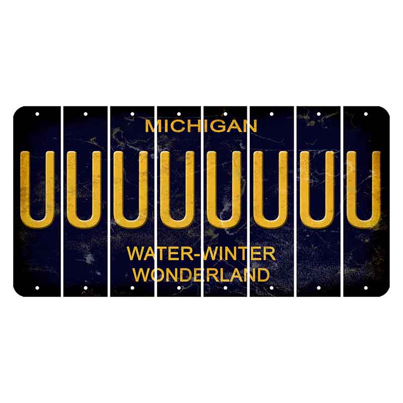 Michigan Water Winter Wonderland Cut License Plate Strips (Set of 8) U