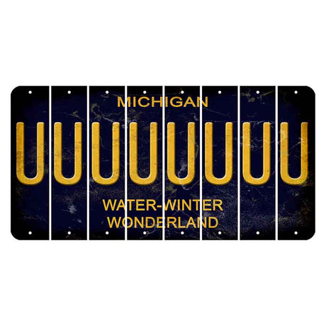 Michigan Water Winter Wonderland Cut License Plate Strips (Set of 8) U