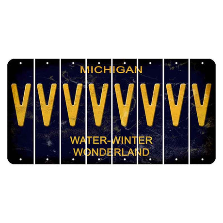 Michigan Water Winter Wonderland Cut License Plate Strips (Set of 8) V