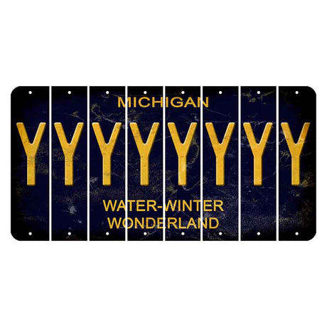 Michigan Water Winter Wonderland Cut License Plate Strips (Set of 8) Y