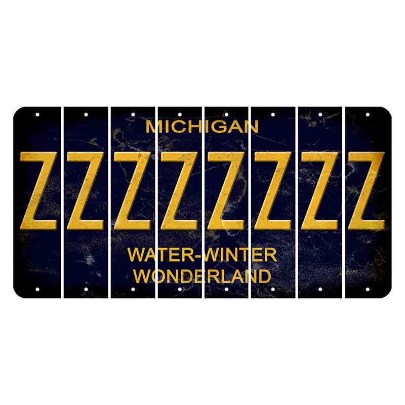 Michigan Water Winter Wonderland Cut License Plate Strips (Set of 8) Z