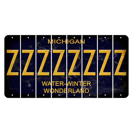 Michigan Water Winter Wonderland Cut License Plate Strips (Set of 8) Z