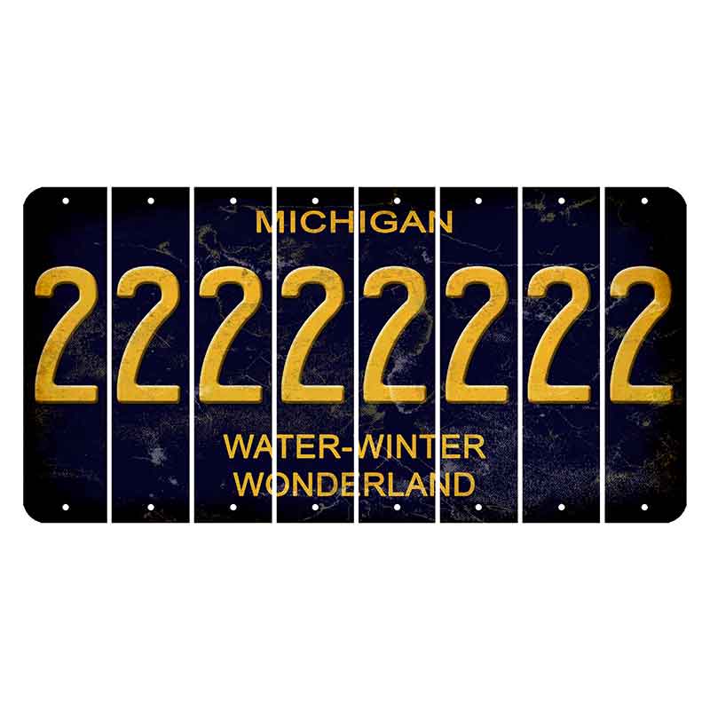 Michigan Water Winter Wonderland Cut License Plate Strips (Set of 8) 2