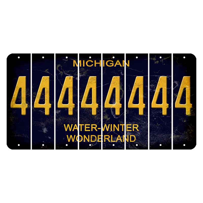 Michigan Water Winter Wonderland Cut License Plate Strips (Set of 8) 4