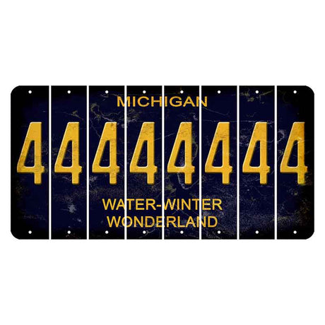 Michigan Water Winter Wonderland Cut License Plate Strips (Set of 8) 4