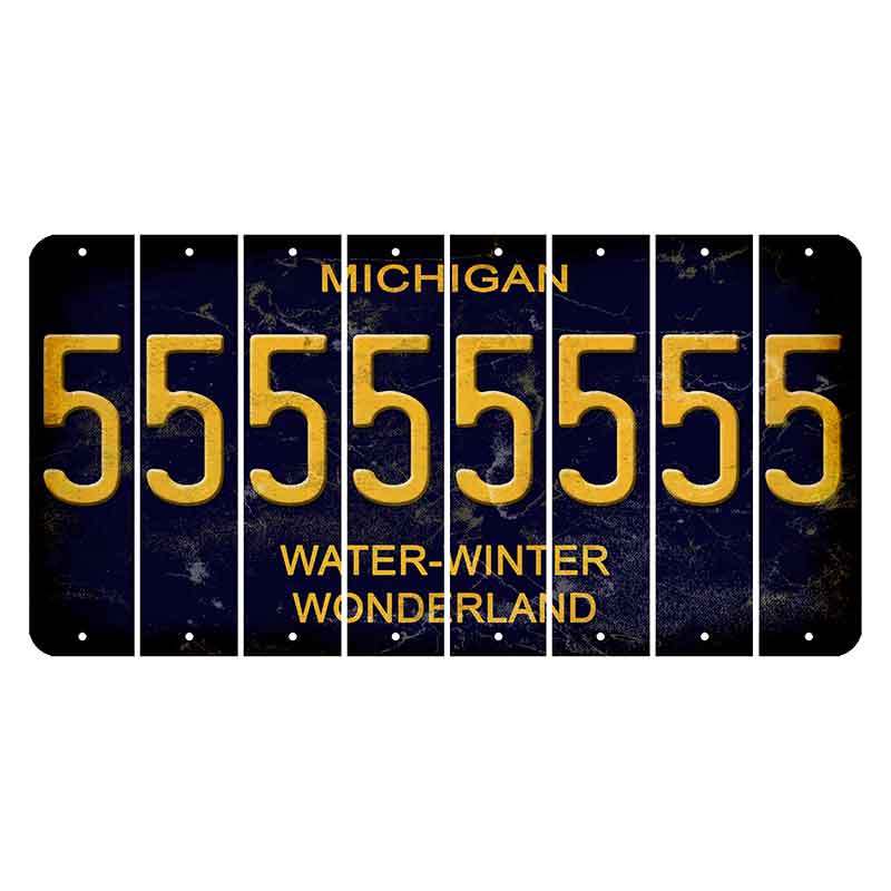 Michigan Water Winter Wonderland Cut License Plate Strips (Set of 8) 5