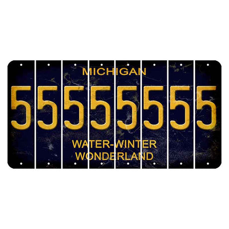 Michigan Water Winter Wonderland Cut License Plate Strips (Set of 8) 5