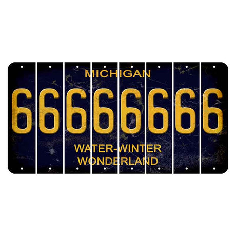 Michigan Water Winter Wonderland Cut License Plate Strips (Set of 8) 6