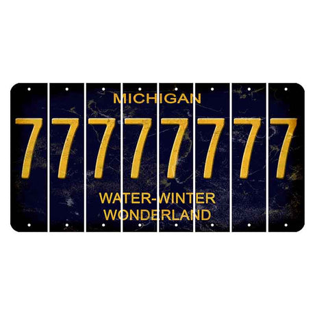 Michigan Water Winter Wonderland Cut License Plate Strips (Set of 8) 7