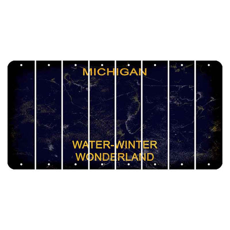 Michigan Water Winter Wonderland Cut License Plate Strips (Set of 8) Blank