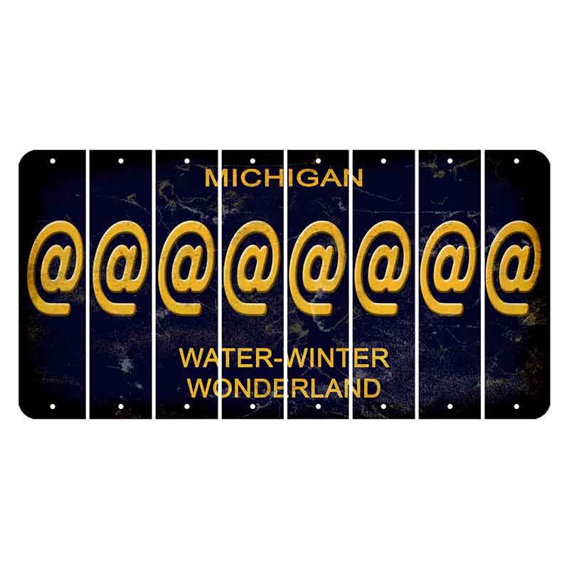 Michigan Water Winter Wonderland Cut License Plate Strips (Set of 8) At Sign