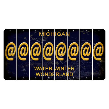 Michigan Water Winter Wonderland Cut License Plate Strips (Set of 8) At Sign