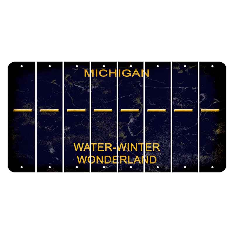 Michigan Water Winter Wonderland Cut License Plate Strips (Set of 8) Hyphen