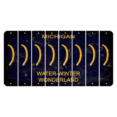 Michigan Water Winter Wonderland Cut License Plate Strips (Set of 8) Parenthesis - Right