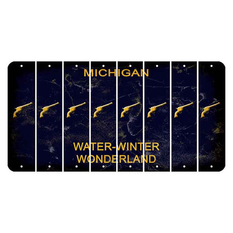 Michigan Water Winter Wonderland Cut License Plate Strips (Set of 8) Revolver