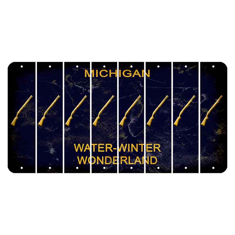 Michigan Water Winter Wonderland Cut License Plate Strips (Set of 8) Shotgun