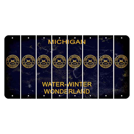 Michigan Water Winter Wonderland Cut License Plate Strips (Set of 8) 2nd Amendment