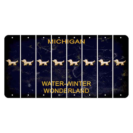 Michigan Water Winter Wonderland Cut License Plate Strips (Set of 8) Dog