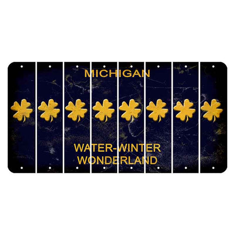 Michigan Water Winter Wonderland Cut License Plate Strips (Set of 8) Shamrock