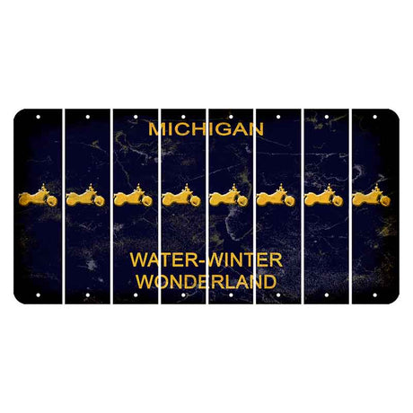 Michigan Water Winter Wonderland Cut License Plate Strips (Set of 8) Motorcycle