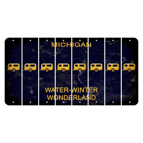 Michigan Water Winter Wonderland Cut License Plate Strips (Set of 8) Trailer