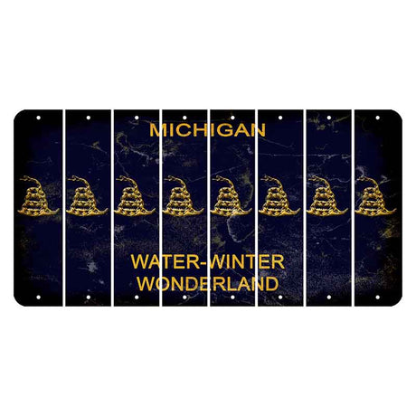 Michigan Water Winter Wonderland Cut License Plate Strips (Set of 8) Gadsden