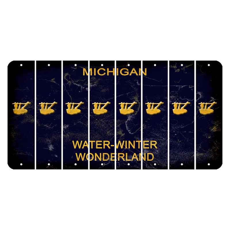 Michigan Water Winter Wonderland Cut License Plate Strips (Set of 8) Sloth