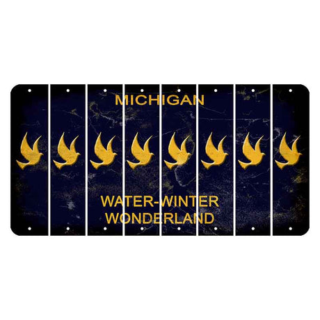 Michigan Water Winter Wonderland Cut License Plate Strips (Set of 8) Dove