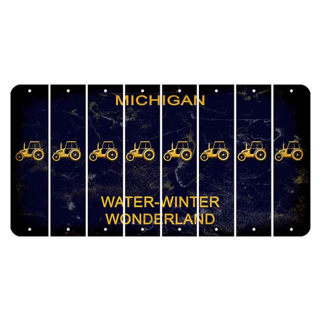 Michigan Water Winter Wonderland Cut License Plate Strips (Set of 8) Tractor