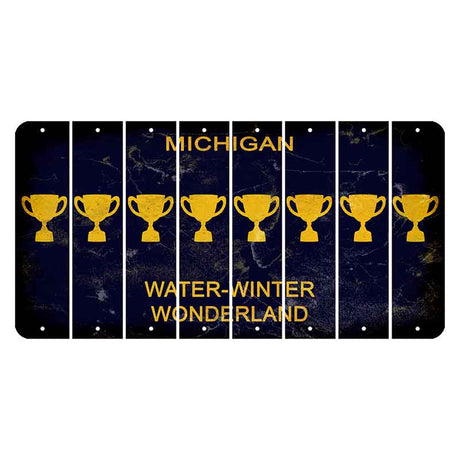 Michigan Water Winter Wonderland Cut License Plate Strips (Set of 8) Trophy