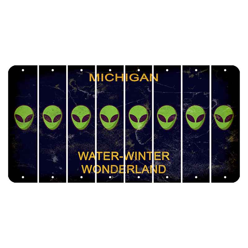 Michigan Water Winter Wonderland Cut License Plate Strips (Set of 8) Alien