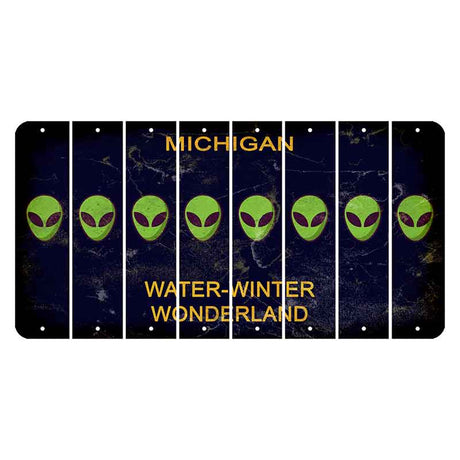 Michigan Water Winter Wonderland Cut License Plate Strips (Set of 8) Alien